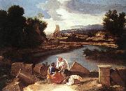 POUSSIN, Nicolas Landscape with St Matthew and the Angel sg oil painting picture wholesale